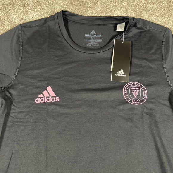 Adidas Mens Small Black Inter Miami CF Crew Neck Soccer Club Football Shirt NWT - Picture 3 of 8